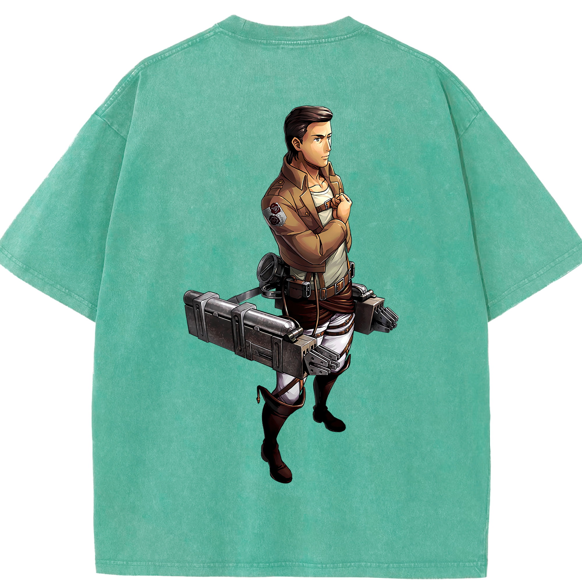 （画像用） 進撃の巨人 Attack on Titan 綿100% ヴィンテージ風 半袖Tシャツ（背面プリント）